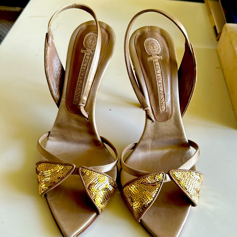 Elegant Gold Heels by Les Tropiziennes